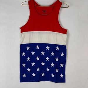 The Lost Gods Mens Red White Blue Tank Top